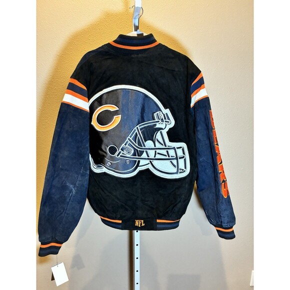 NFL Chicago Bears Leather Men’s Jacket In L Size New With Tags - Picture 2 of 7